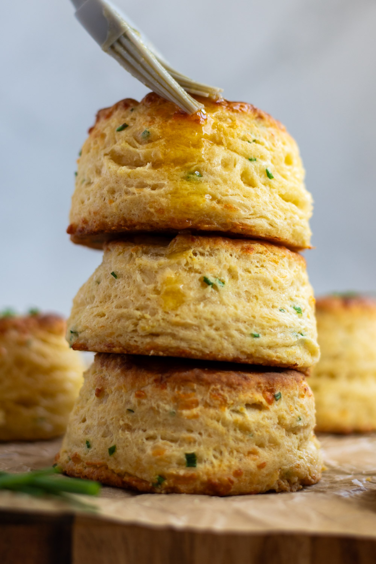Cheddar Chive Buttermilk Biscuits (Southern US Recipe)